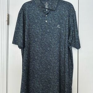 Men's Rhoback Blue Patterned Polo Shirt